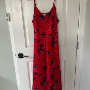 Red Floral Slip Dress